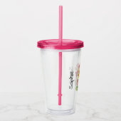 Geboortebloem februari Primrose Tumbler met deksel Acryl Drinkbeker (Rechts)
