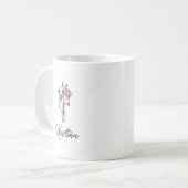 Geboortebloem Januari & Elegante Script Naam Koffiemok (Voorkant links)