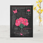 Geboortebloem Januari Krijt Personalized Kaart (Gele Bloem)