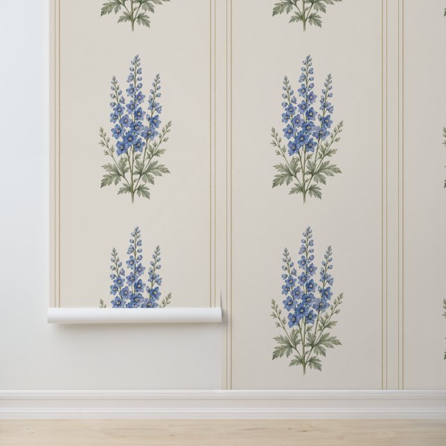 Geboortebloem juli, ridderspoor print geboortebloe behang (Applicatie)