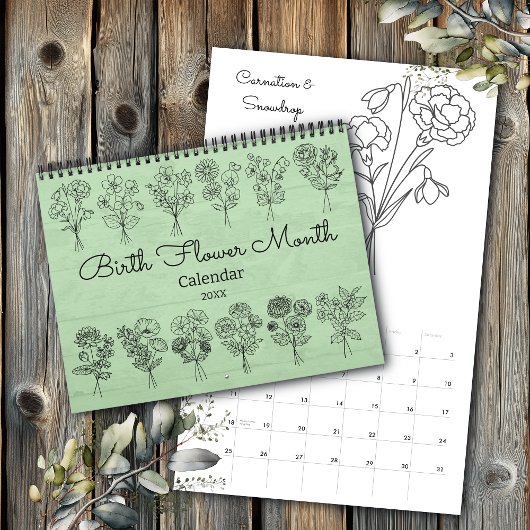 Geboortebloem Maand Boho Kalender