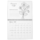 Geboortebloem Maand Boho Kalender (Feb 2027)