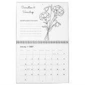 Geboortebloem Maand Boho Kalender (Jan 2027)