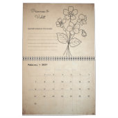 Geboortebloem Maand Boho Kraft Kalender (Feb 2027)