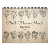 Geboortebloem Maand Boho Kraft Kalender (Hoes)