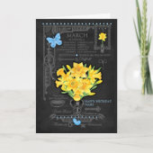 Geboortebloem Maart Krijt Persoonlijke Kaart (Voorkant)