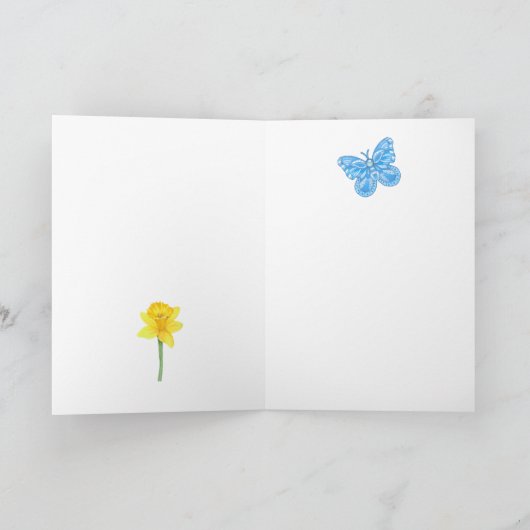 Geboortebloem Maart Krijt Persoonlijke Kaart (Binnen)