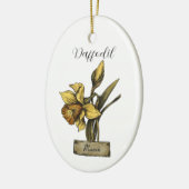 Geboortebloem MAART Verjaardag Narcis Keramisch Ornament (Links)