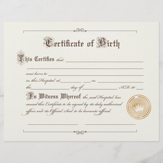 Geboortecertificaat Flyer (Voorkant)