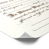 Geboortecertificaat Poster (Hoek)