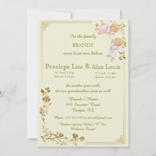 geboortecyclus baby aankondiging (Voorkant)