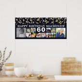 Geboortedag 12 - Foto Gold Streamers - Aangepaste Poster (Keuken)