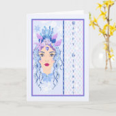 Geboortedag 13 jaar. Oude dochter in blauw Kaart (Gele Bloem)