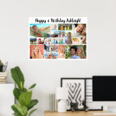 Geboortedag 18 Aangepast gepersonaliseerd fotocoll Poster (Thuiskantoor)