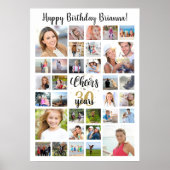 Geboortedag 32 Foto Collage Cheers tot jaren Poster (Voorkant)