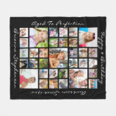 Geboortedag 33 Foto Collage Aangepast op maat Fleece Deken (Voorkant (Horizontaal))