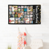 Geboortedag 33: Foto Collage Black Gold Stars Spandoek (Insitu)