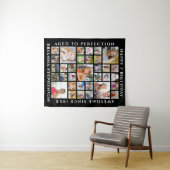 Geboortedag 33 Foto Collage Persoonlijk Uw Kleur Wandkleed (In Situ (horizontaal))