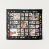 Geboortedag 33 Foto Collage Persoonlijk Uw Kleur Wandkleed (Voorkant (horizontaal))