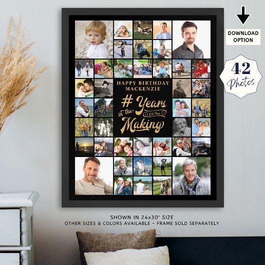 Geboortedag 42 Foto-collage JAREN IN DE MAKING Poster