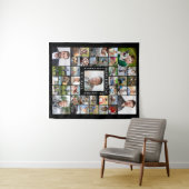 Geboortedag 43: Fotocollage, naam: leeftijd zwart  Wandkleed (In Situ (horizontaal))