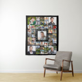 Geboortedag 43: Fotocollage, naam: leeftijd zwart  Wandkleed (In situ)