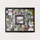 Geboortedag 43: Fotocollage, naam: leeftijd zwart  Wandkleed (Voorkant (horizontaal))