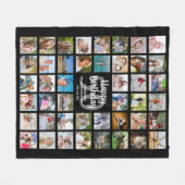 Geboortedag 44 Foto collage Eventuele leeftijdsnaa Fleece Deken (Voorkant (Horizontaal))