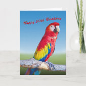 Geboortedag, 50ste, Macaw Parrot Kaart (Voorkant)