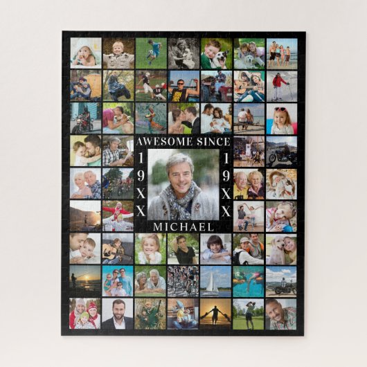 Geboortedag 55: Foto Collage GEWELDIGE SINCE Legpuzzel (Verticaal)