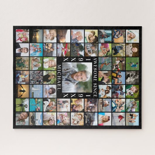 Geboortedag 55: Foto Collage GEWELDIGE SINCE Legpuzzel (Horizontaal)