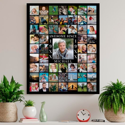 Geboortedag 55: Foto Collage GEWELDIGE SINCE Poster