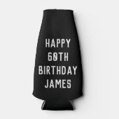 Geboortedag 60ste Elegant Black en White Dad Styli Flesjeskoeler (Voorkant)