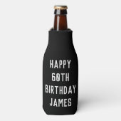 Geboortedag 60ste Elegant Black en White Dad Styli Flesjeskoeler (Fles Voorkant)