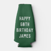 Geboortedag 60th Elegant Green Dad Stylish Flesjeskoeler (Voorkant)