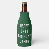 Geboortedag 60th Elegant Green Dad Stylish Flesjeskoeler (Fles Voorkant)