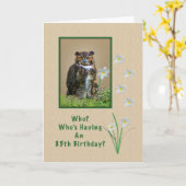 Geboortedag, 85th, Great Horned Owl and Flowers Kaart (Gele Bloem)