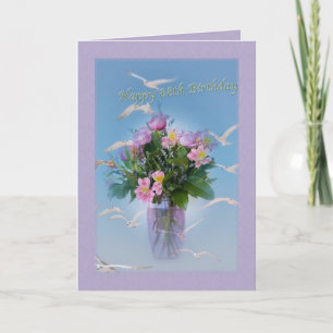 Geboortedag, 88e, Bloemen en vogels Kaart