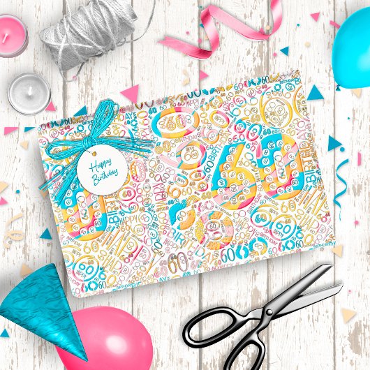 Geboortedag Aantal Word Cloud 60 B ID270 Cadeaupapier