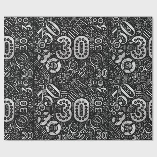 Geboortedag Aantal Word Cloud Derty D ID270 Cadeaupapier (Vlak)