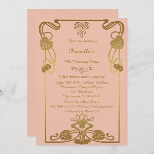 Geboortedag Alle leeftijden, stijl van Gatsby, per Kaart (Voorkant / Achterkant)