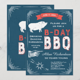Geboortedag BBQ Party voor 50e, 60e of 70e verjaar Kaart