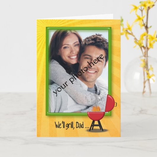 Geboortedag BBQ voor papa Kaart (Gele Bloem)