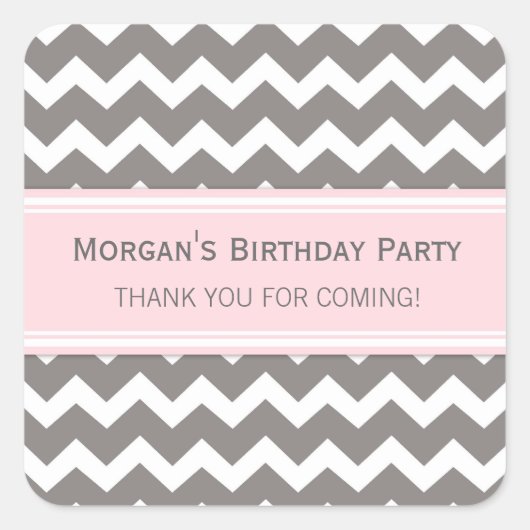 Geboortedag Dank u de Naam van de Douane de Grijze Vierkante Sticker (Voorkant)