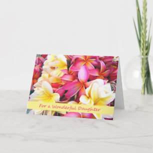 Geboortedag: Daughter Plumeria Frangipani Blooms Kaart