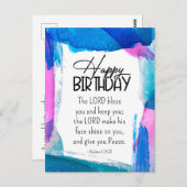 Geboortedag De Heer Bless You Numbers 6 24-26 Bijb Briefkaart (Voorkant / Achterkant)