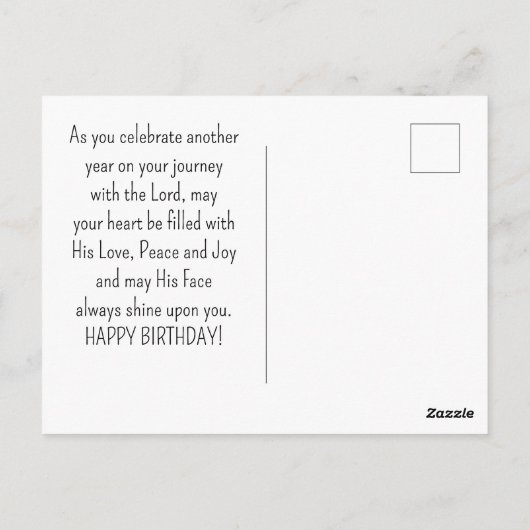 Geboortedag De Heer Bless You Numbers 6 24-26 Bijb Briefkaart (Achterkant)