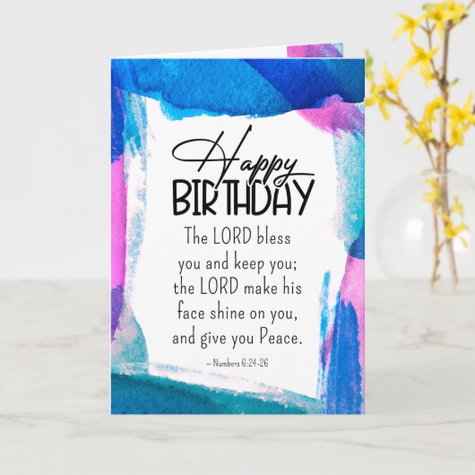 Geboortedag De Heer Bless You Numbers 6 24-26 Bijb Kaart (Gele Bloem)