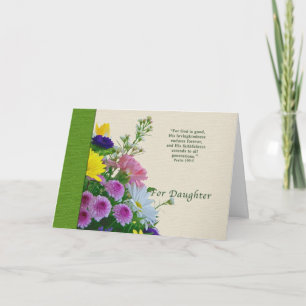 Geboortedag, Dochter, Floral Bouquet, Religieuze Kaart
