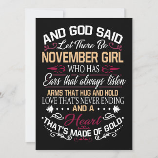 Geboortedag | En God zei dat er november een meisj Feestdagenkaart